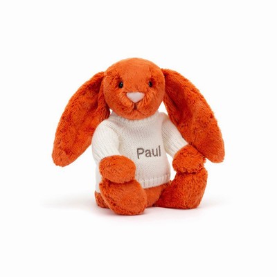 Jellycat Bashful Tangerine Bunny with Cream Jumper New Zealand | LWSFQ0124